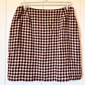 Vintage Wool Eddie Bauer Geometric pattern Skirt. Size 12. Rare Find.